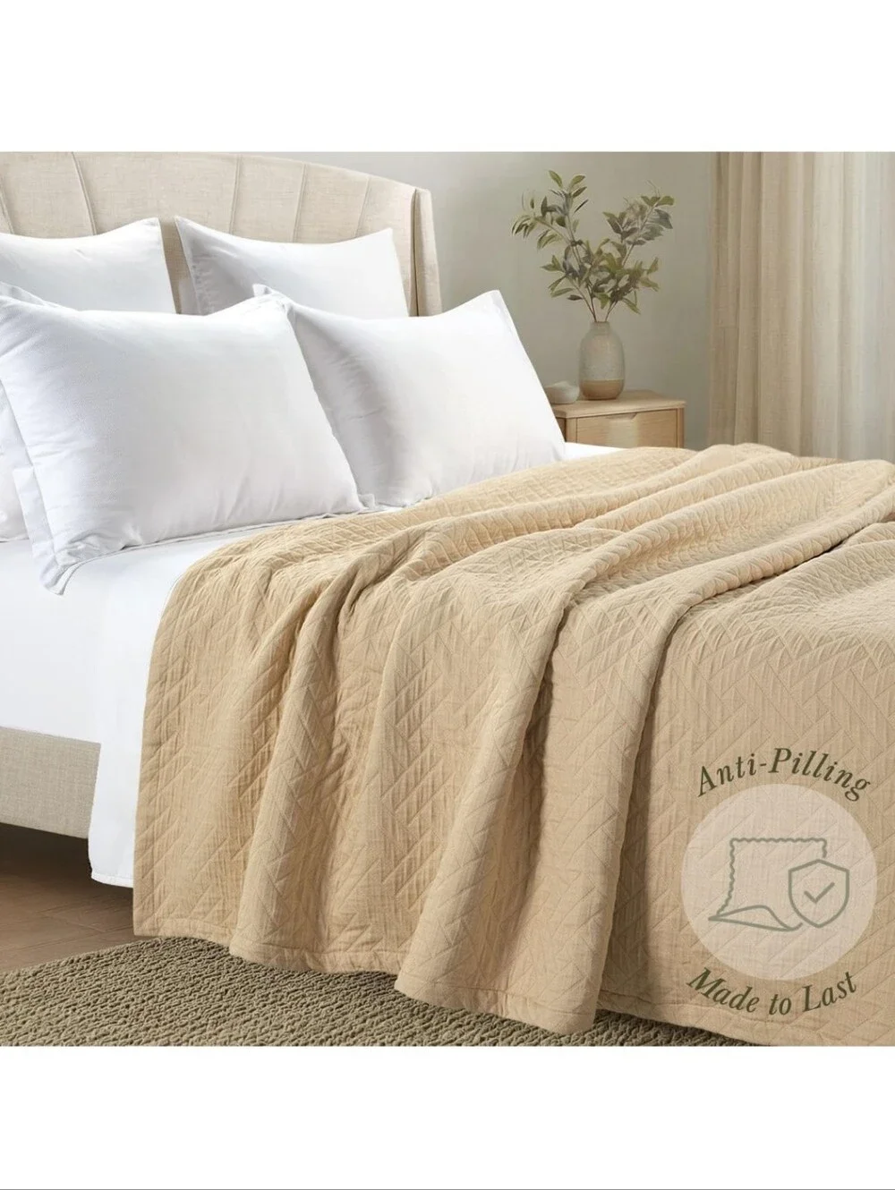 Threadmill Luxury Cotton Blanket for King Size Bed All-Season Cozy 100% Cotton